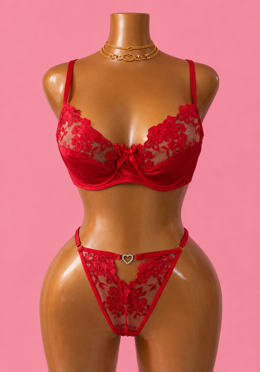 Red Floral Luxe Set
