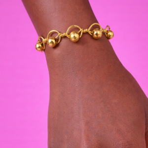 Golden Charm Link Bracelet