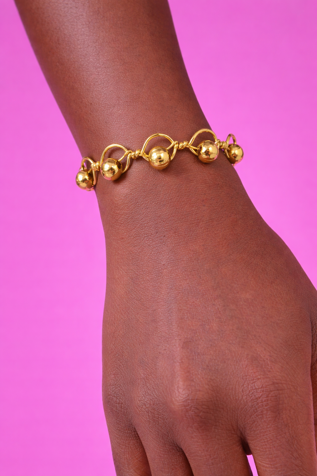 Golden Charm Link Bracelet