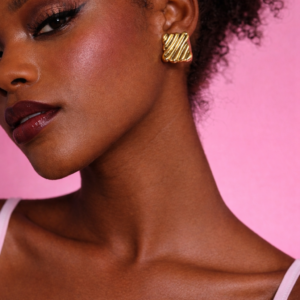 Golden Wave Statement Earrings