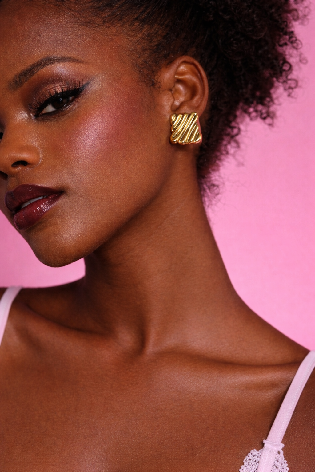 Golden Wave Statement Earrings