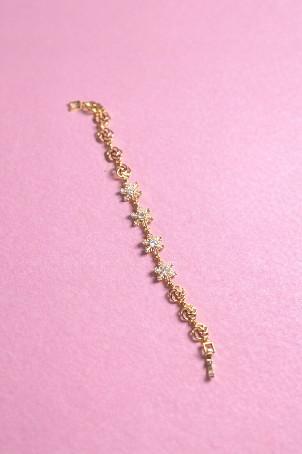 Ruby and Crystal Blossom Charm Bracelet