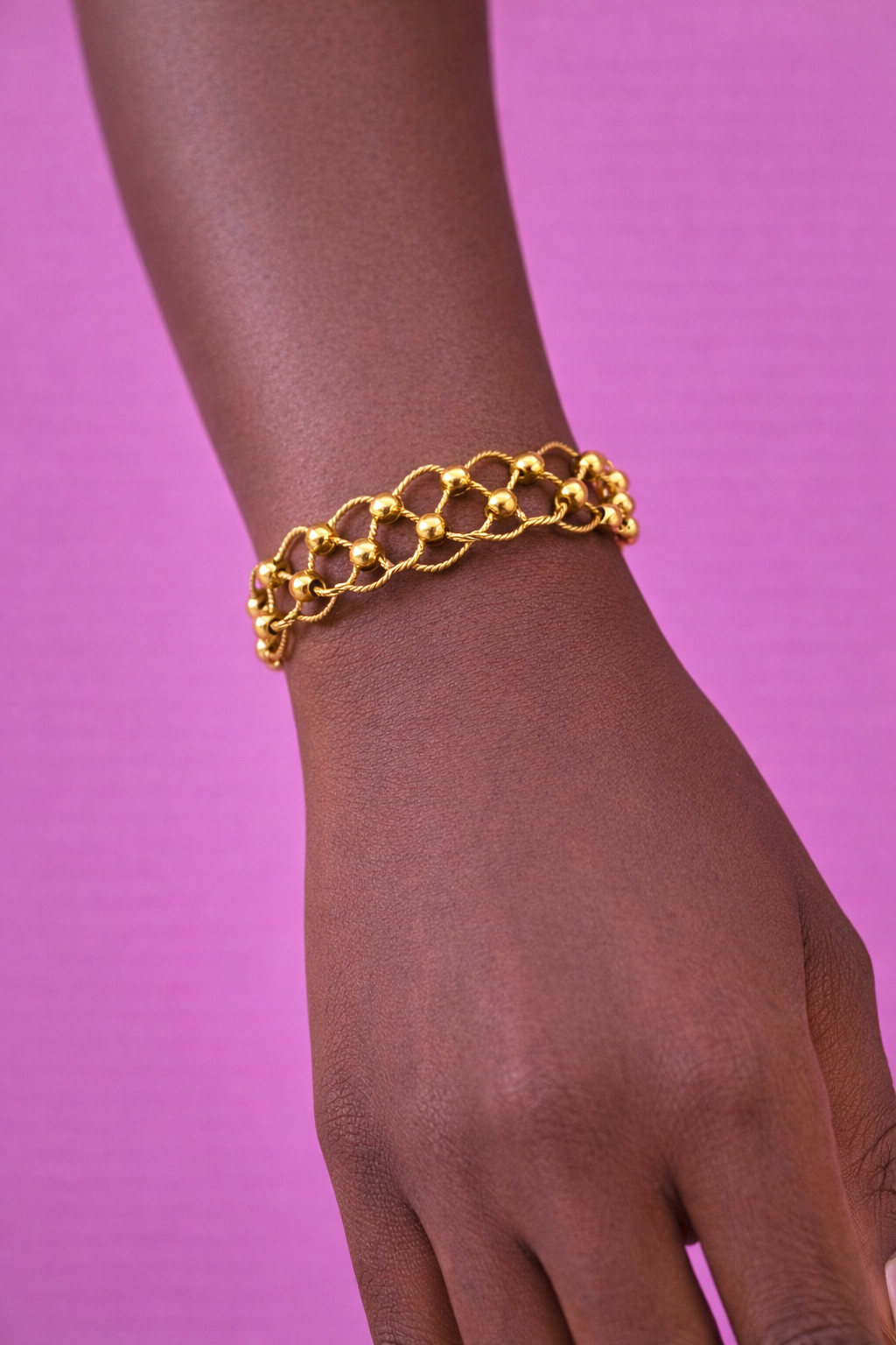 Royal Beaded Chain Cuff