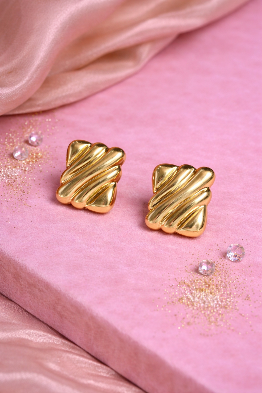 Golden Wave Statement Earrings