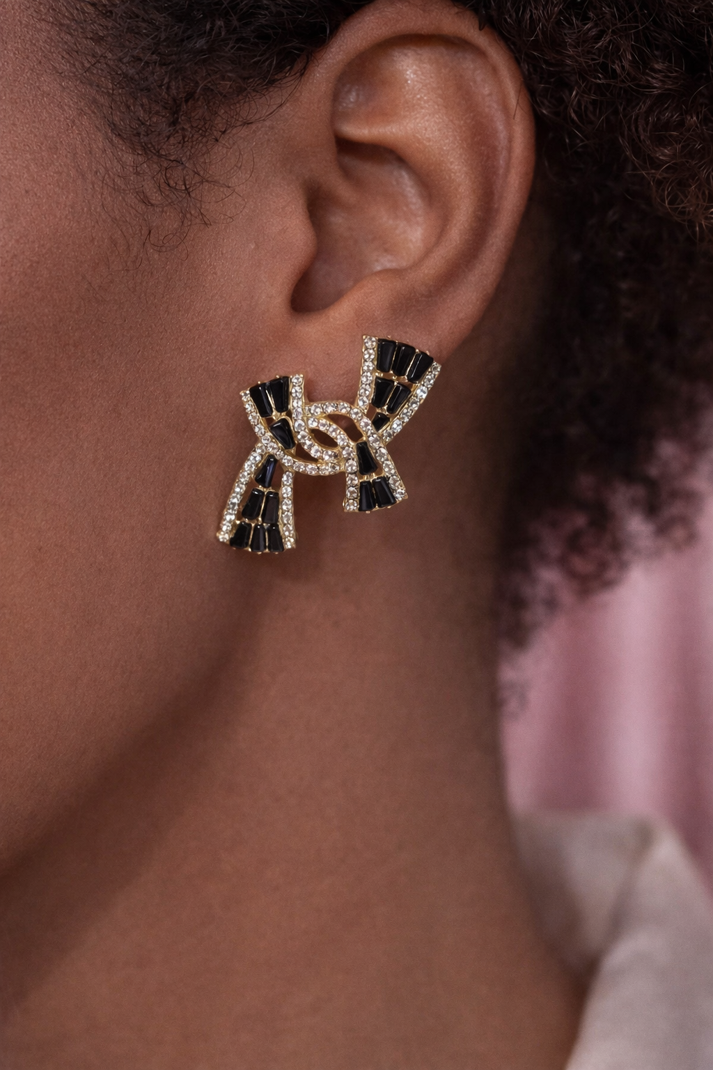 Black & Gold Crystal Earrings