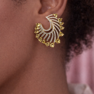 Golden Aura Fan Earrings