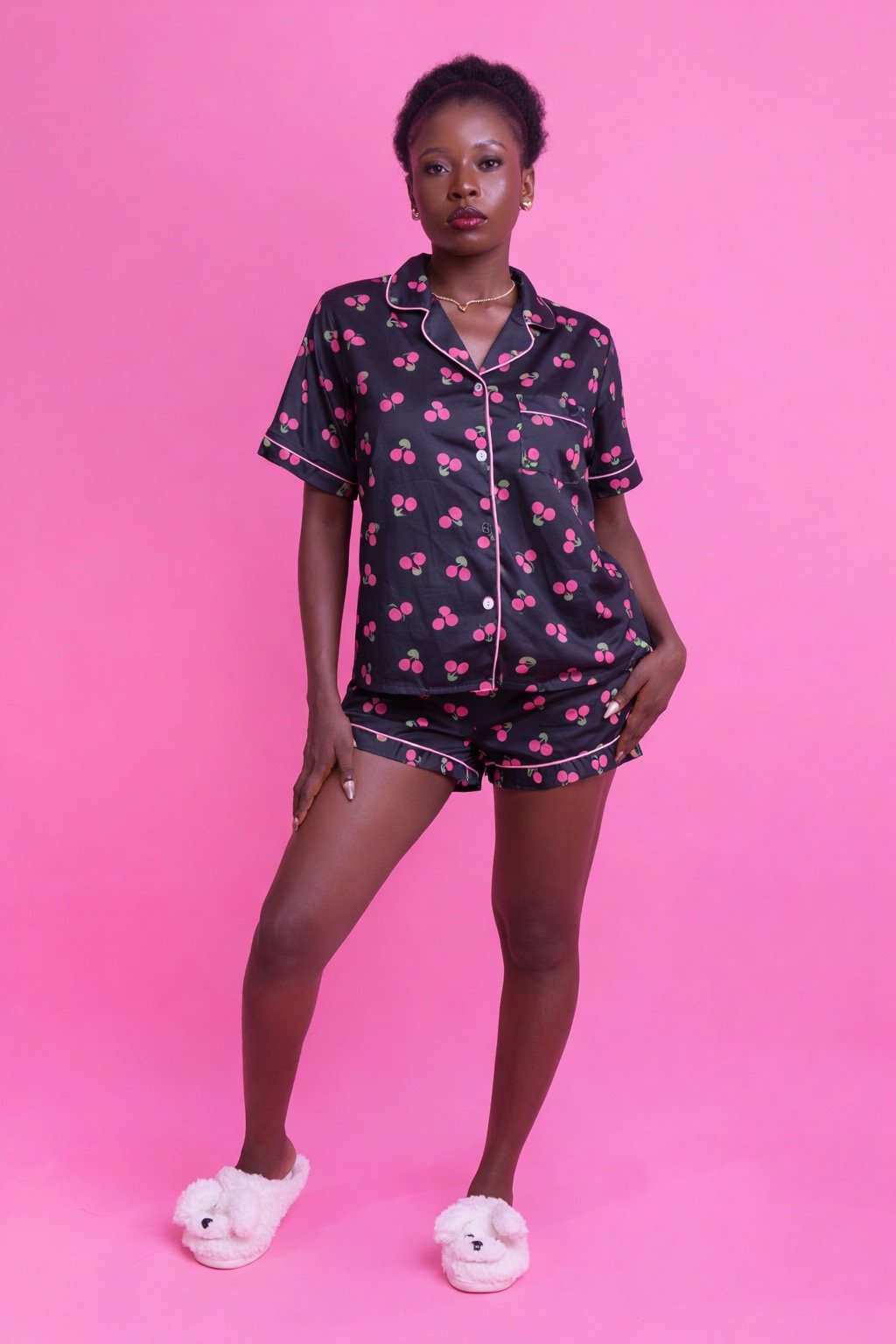 Cherry Kiss Satin Set