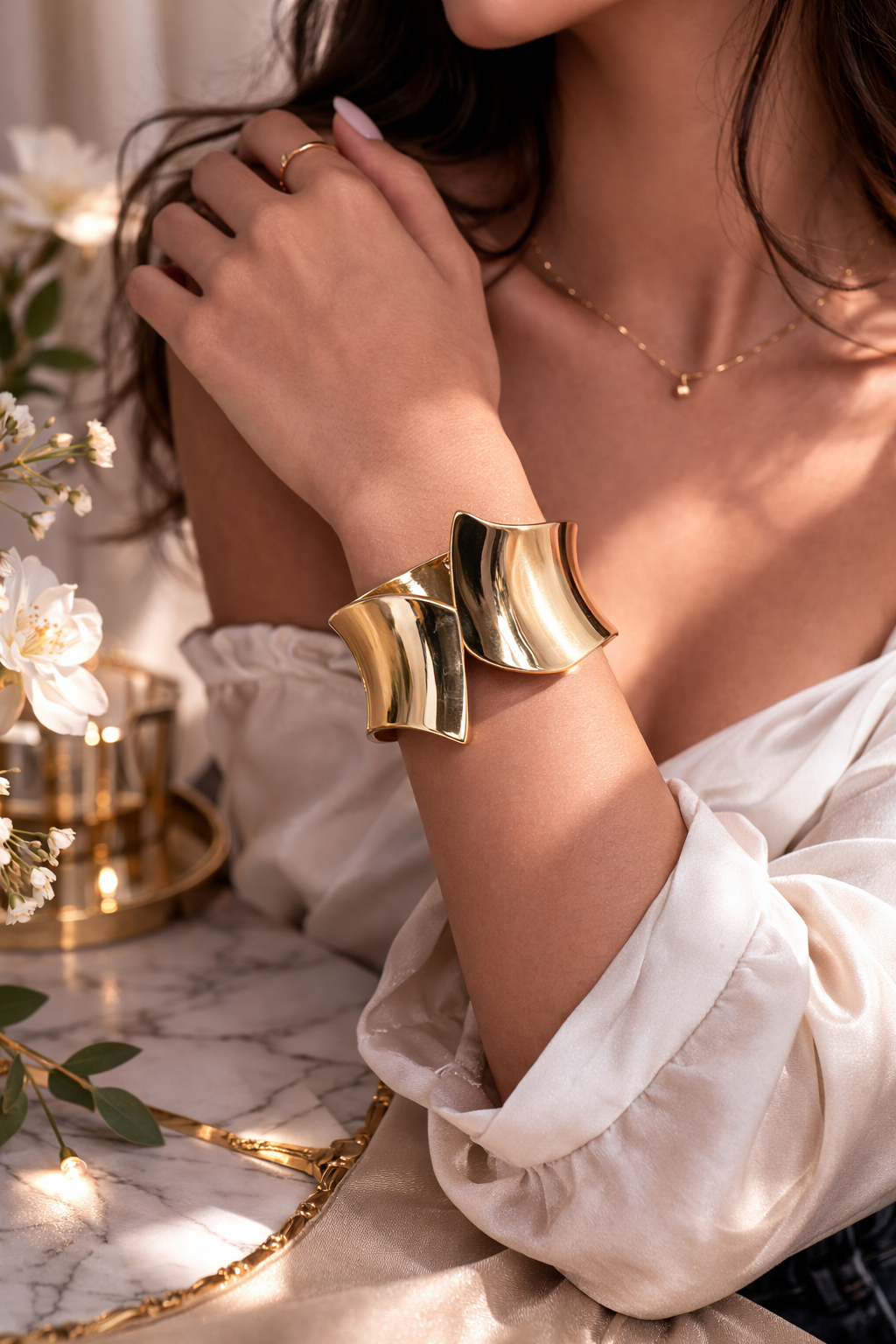 Golden Embrace Sculpted Cuff