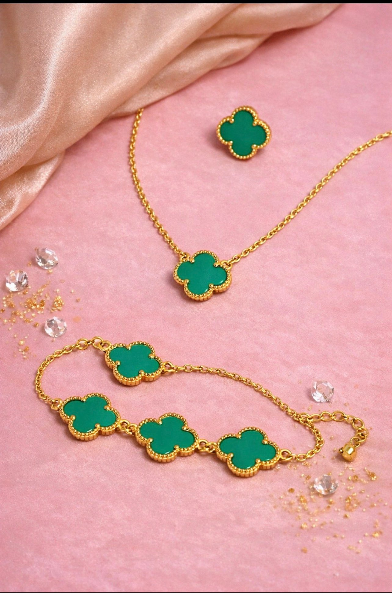 Emerald and sunset Clover Luxury Set